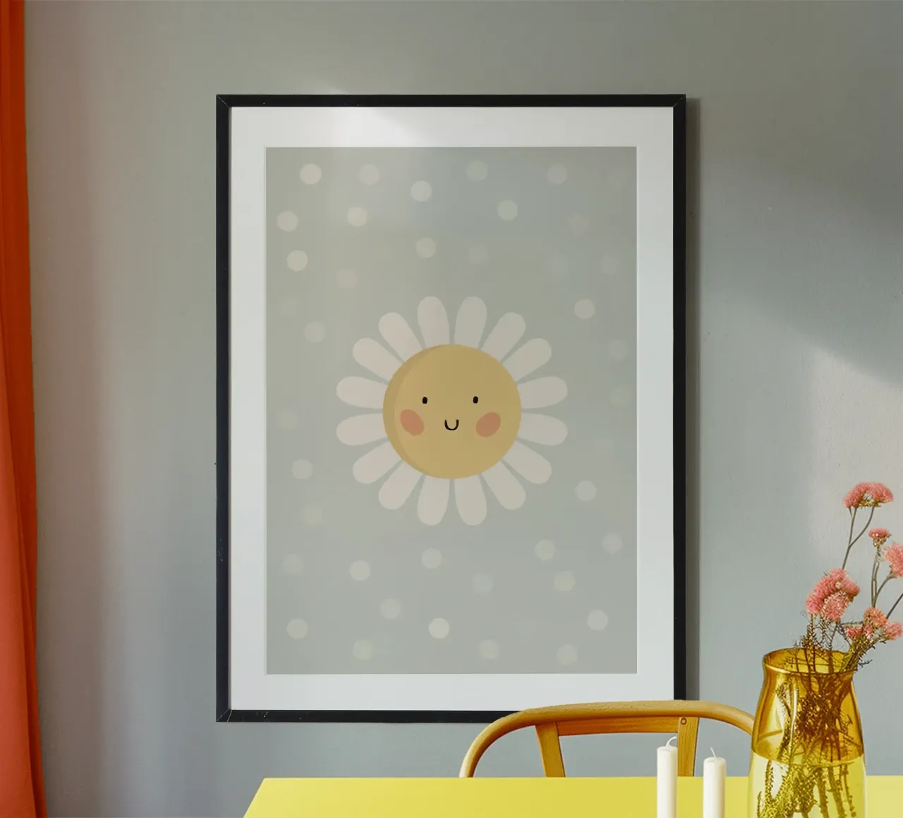 Simpatico fiore a forma di margherita sorridente carta hahnemühle da kakaka