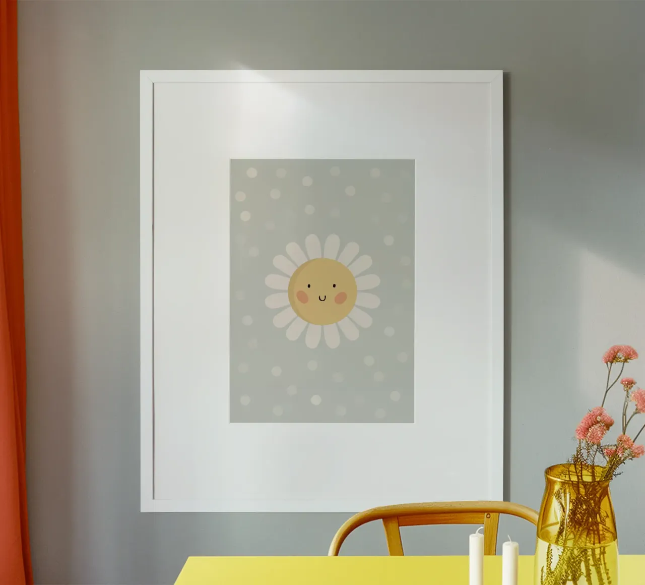 Simpatico fiore a forma di margherita sorridente carta hahnemühle da kakaka