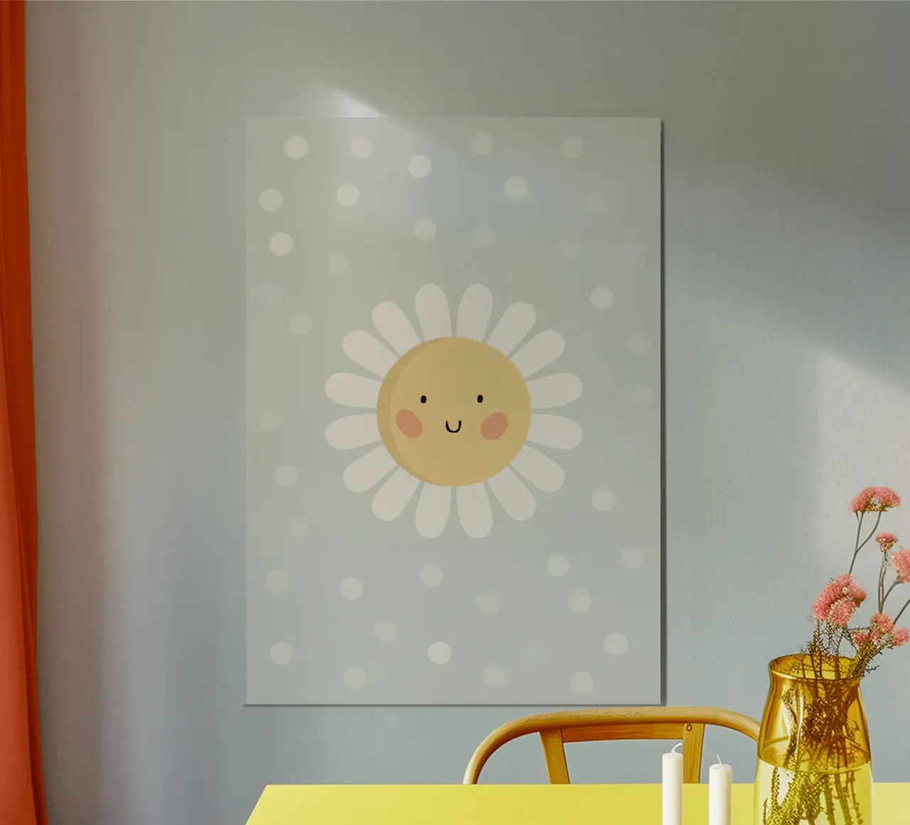 Simpatico fiore a forma di margherita sorridente carta hahnemühle da kakaka