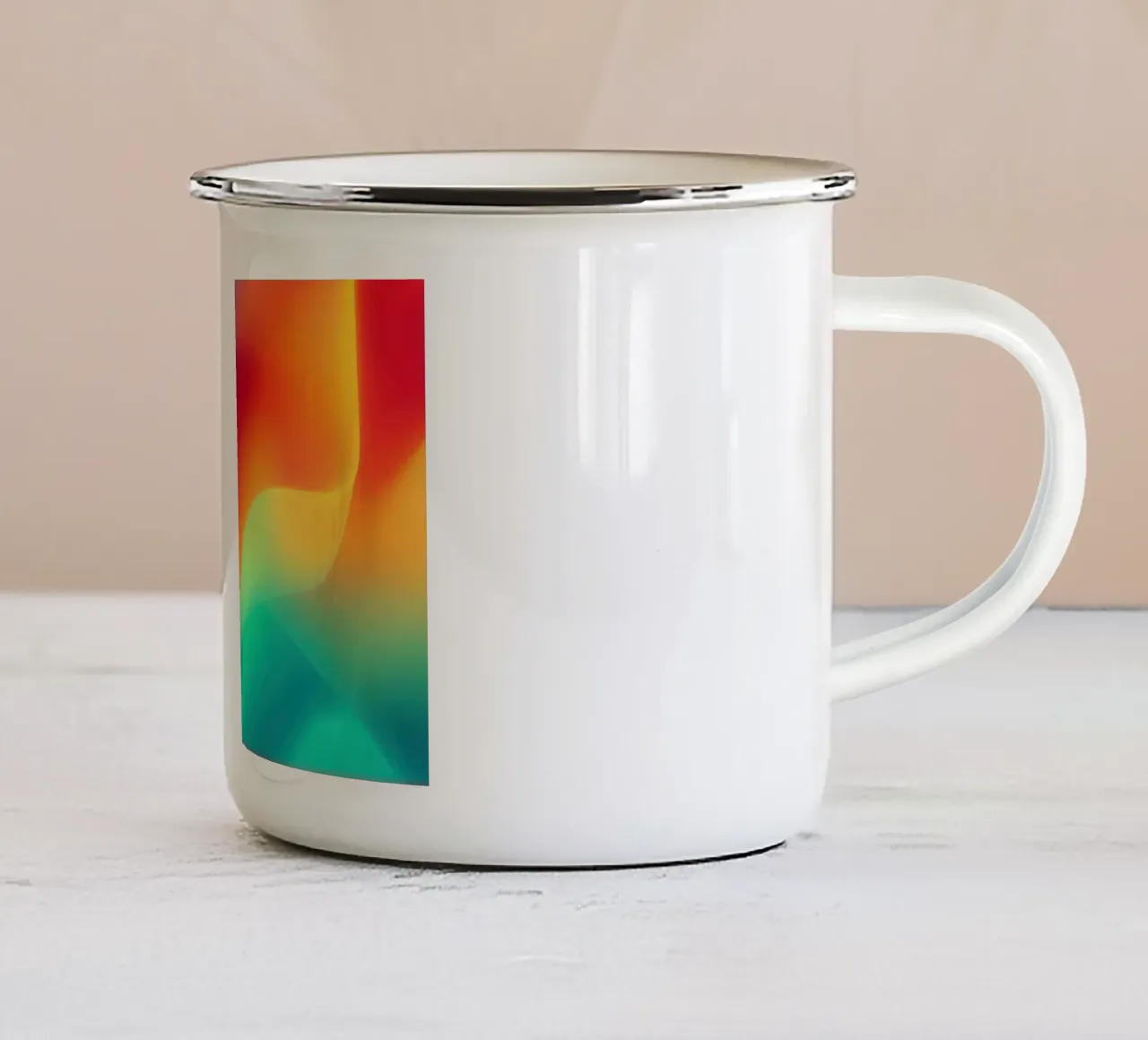 Luce liquida | Onde astratte di colore digitale tazza in smalto da Autofocus