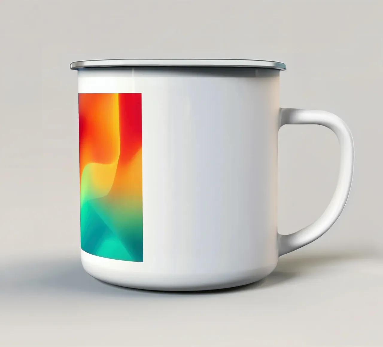 Luce liquida | Onde astratte di colore digitale tazza in smalto da Autofocus