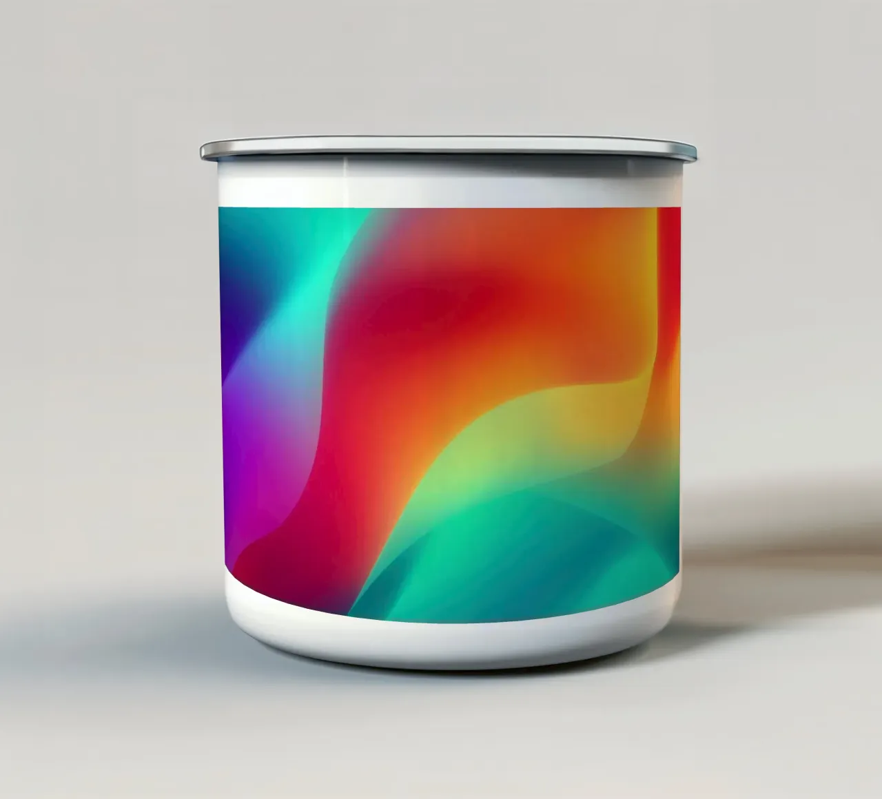 Luce liquida | Onde astratte di colore digitale tazza in smalto da Autofocus