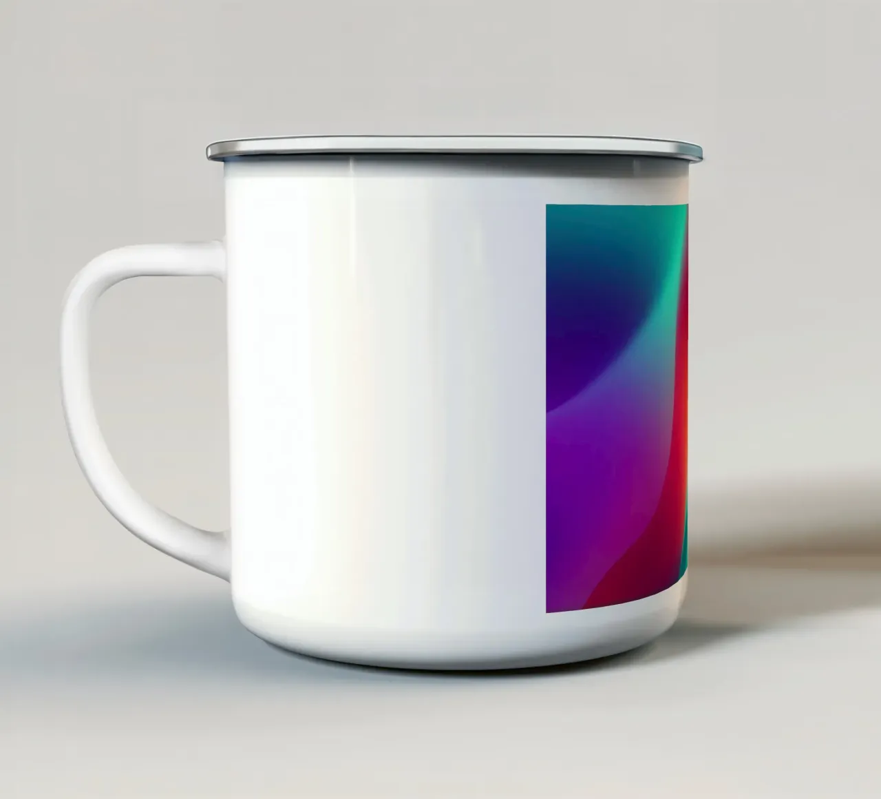 Luce liquida | Onde astratte di colore digitale tazza in smalto da Autofocus