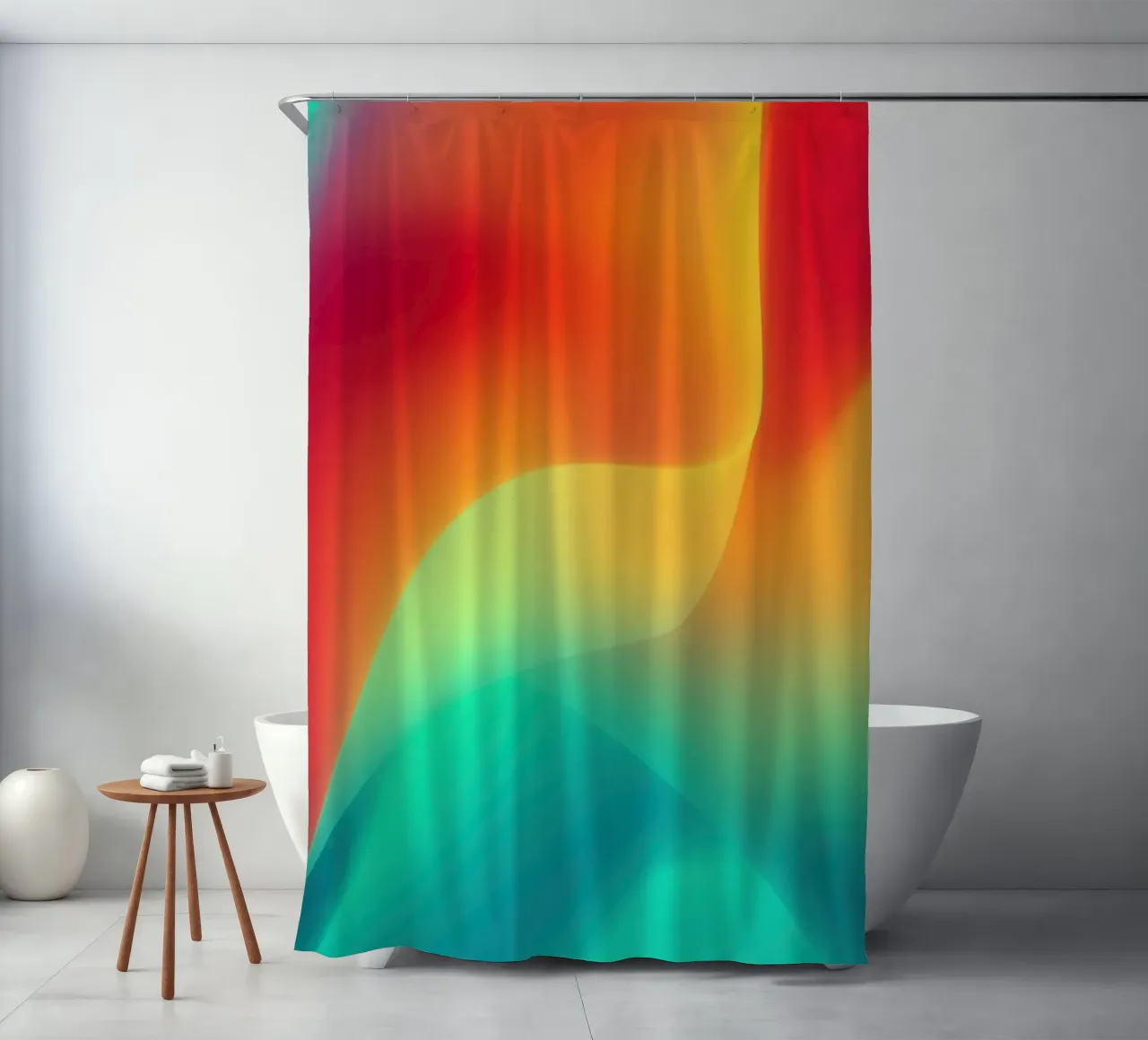 Luce liquida | Onde astratte di colore digitale tenda da doccia da Autofocus