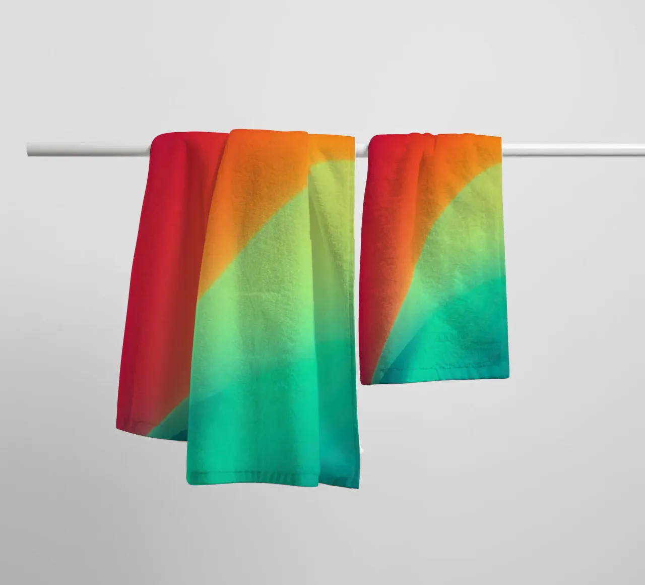 Luce liquida | Onde astratte di colore digitale asciugamano da bagno da Autofocus