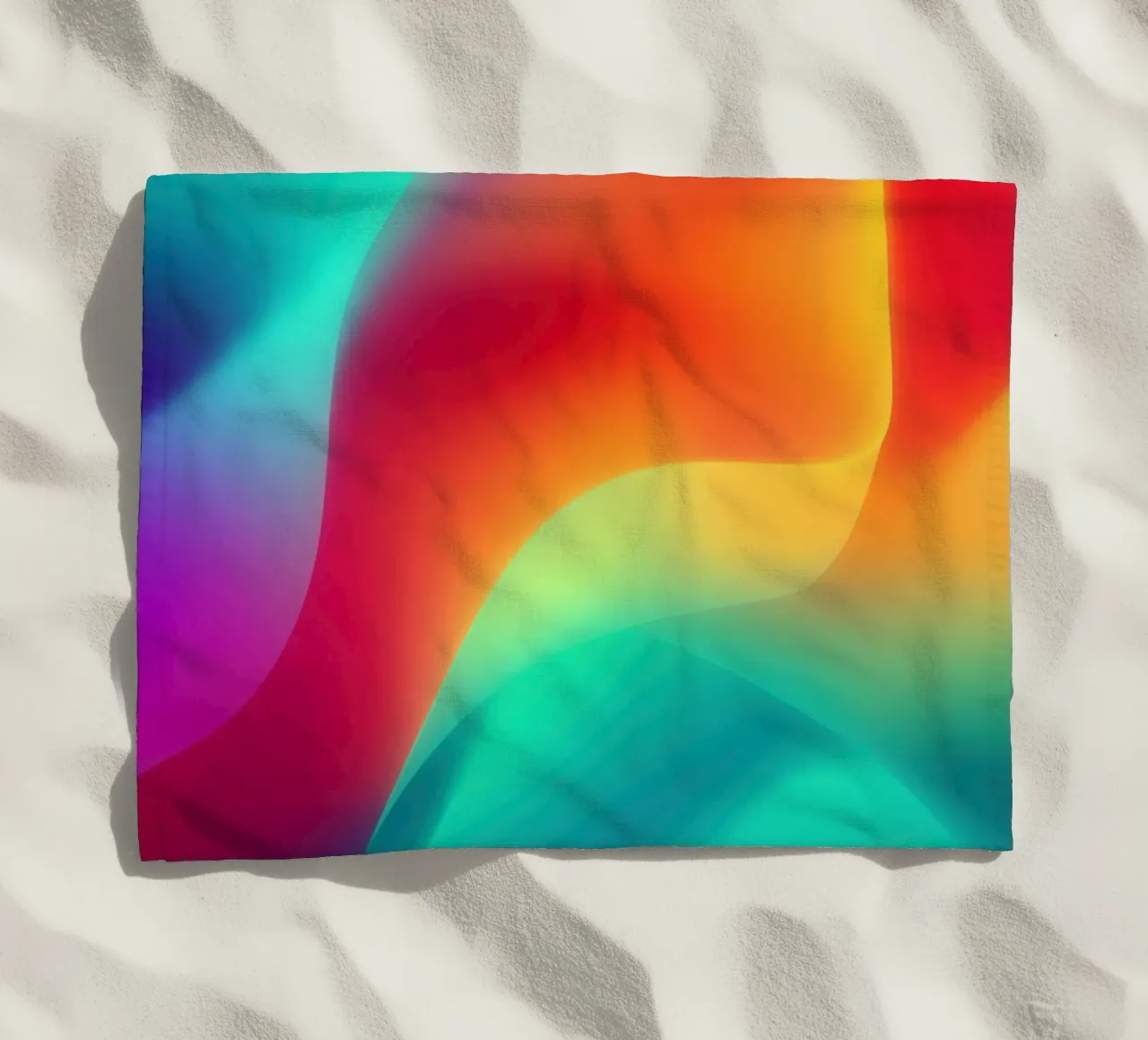 Luce liquida | Onde astratte di colore digitale telo mare da Autofocus