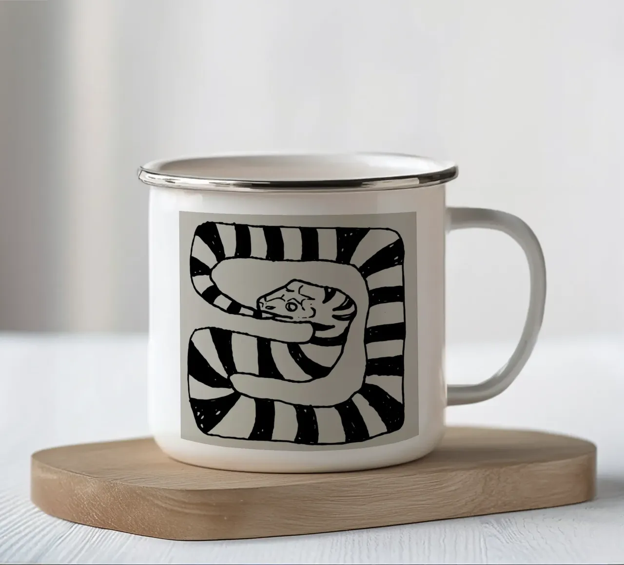 The Snake Eating Tail No1 tazza in smalto da TijanaArtStudio88