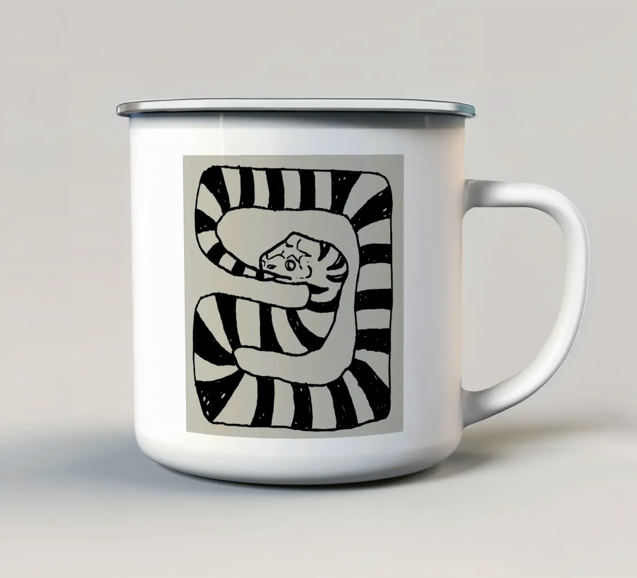 The Snake Eating Tail No1 tazza in smalto da TijanaArtStudio88