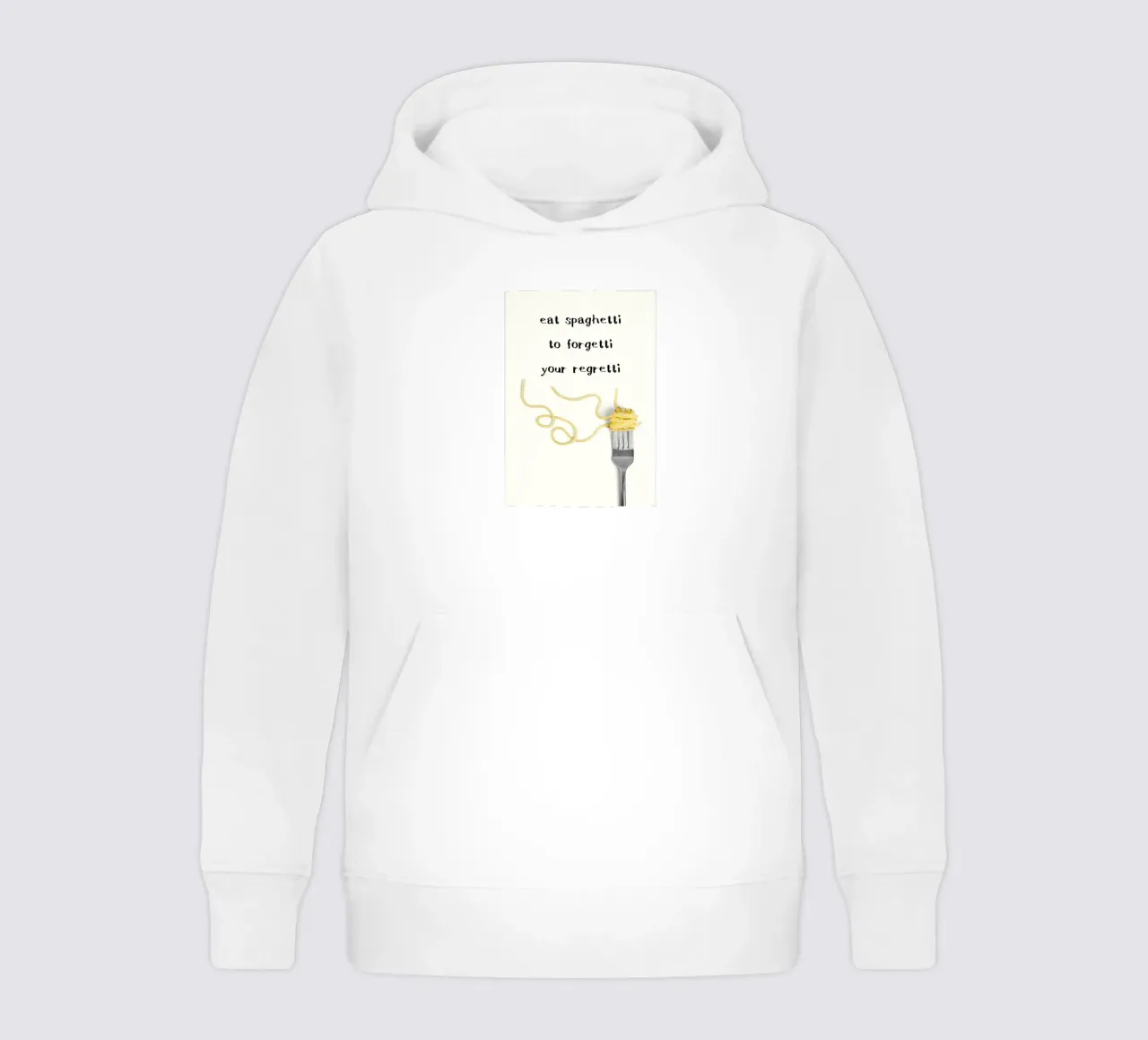 Eat Spaghetti to Forgetti Your Regretti felpa bambino con cappuccio da kakaka
