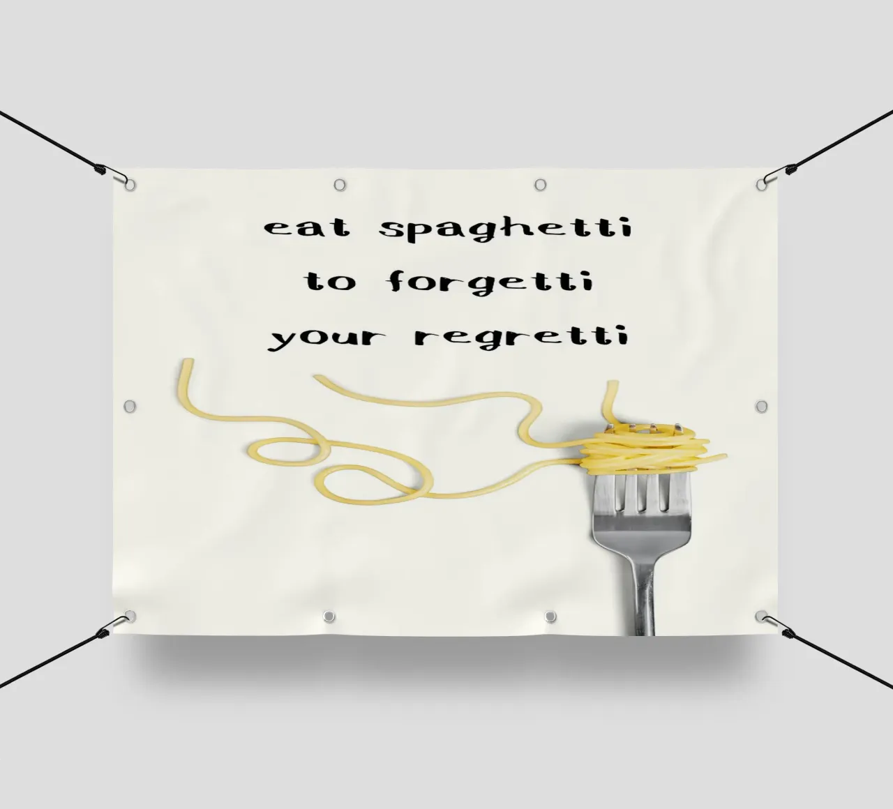 Eat Spaghetti to Forgetti Your Regretti telo in pvc da kakaka