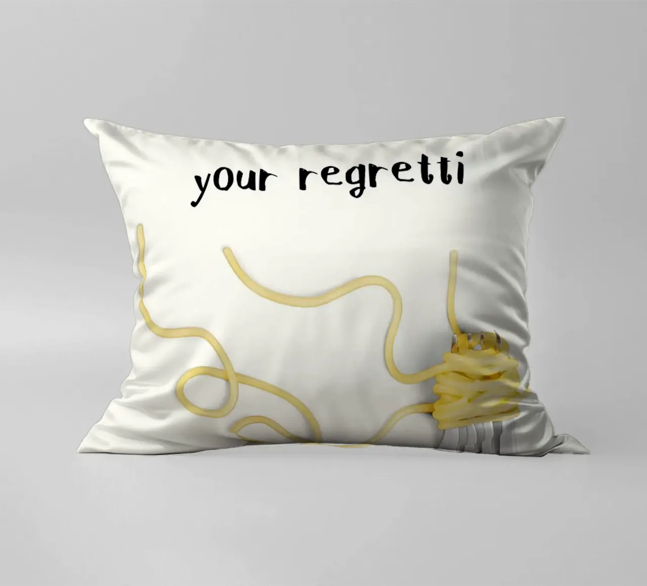 Eat Spaghetti to Forgetti Your Regretti cuscino da kakaka