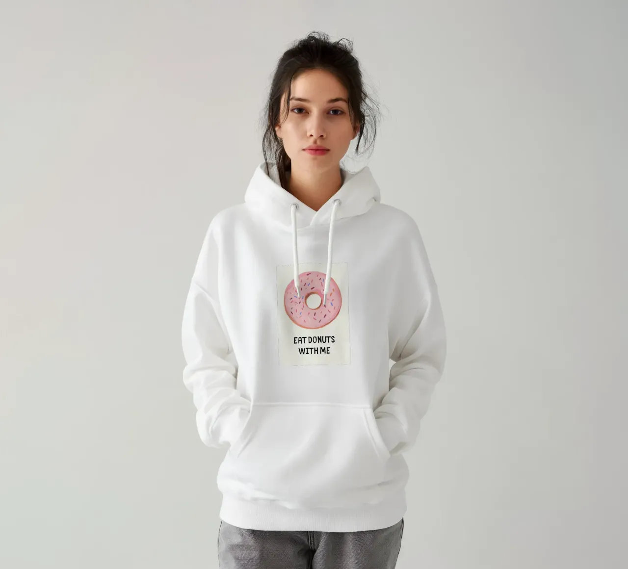 Mangia le ciambelle con me felpa con cappuccio da kakaka