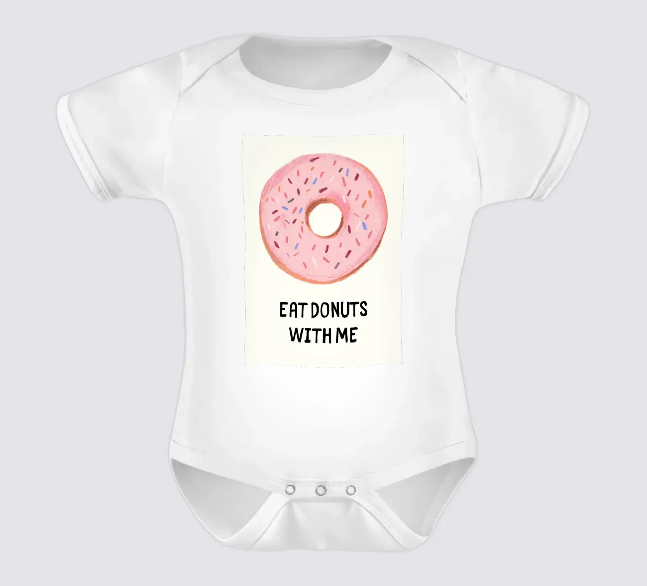 Eet donuts met mij babyrompertje korte mouwen van kakaka