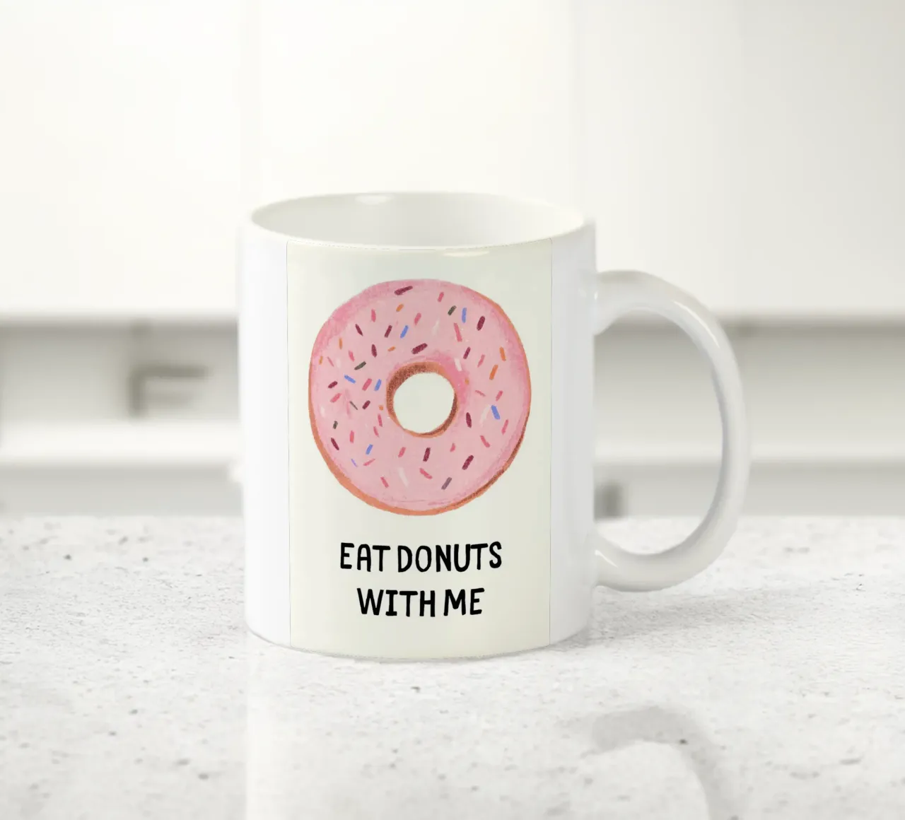 Eet donuts met mij keramische mok van kakaka