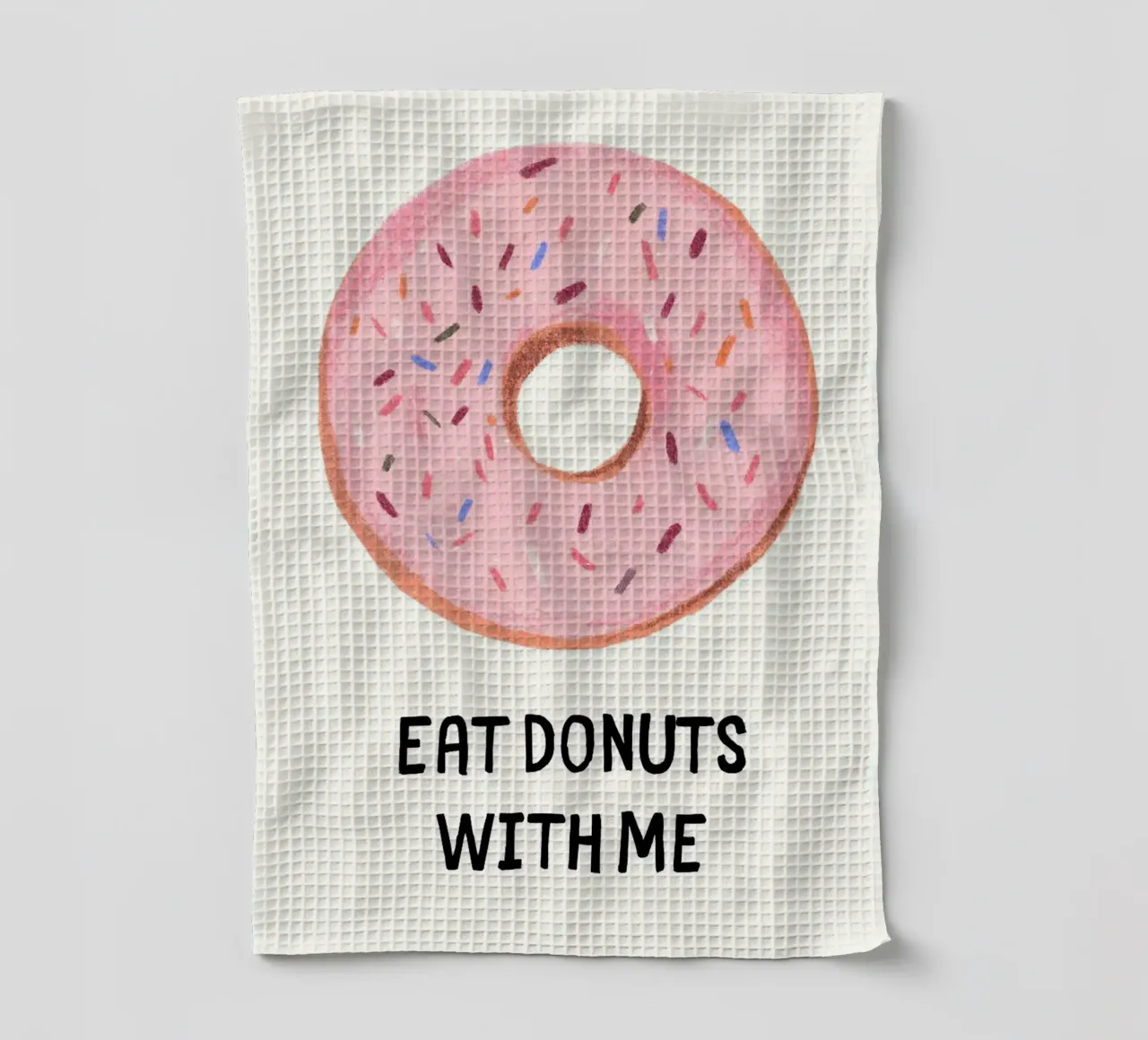 Essen Sie Donuts mit mir Geschirrtuch von kakaka