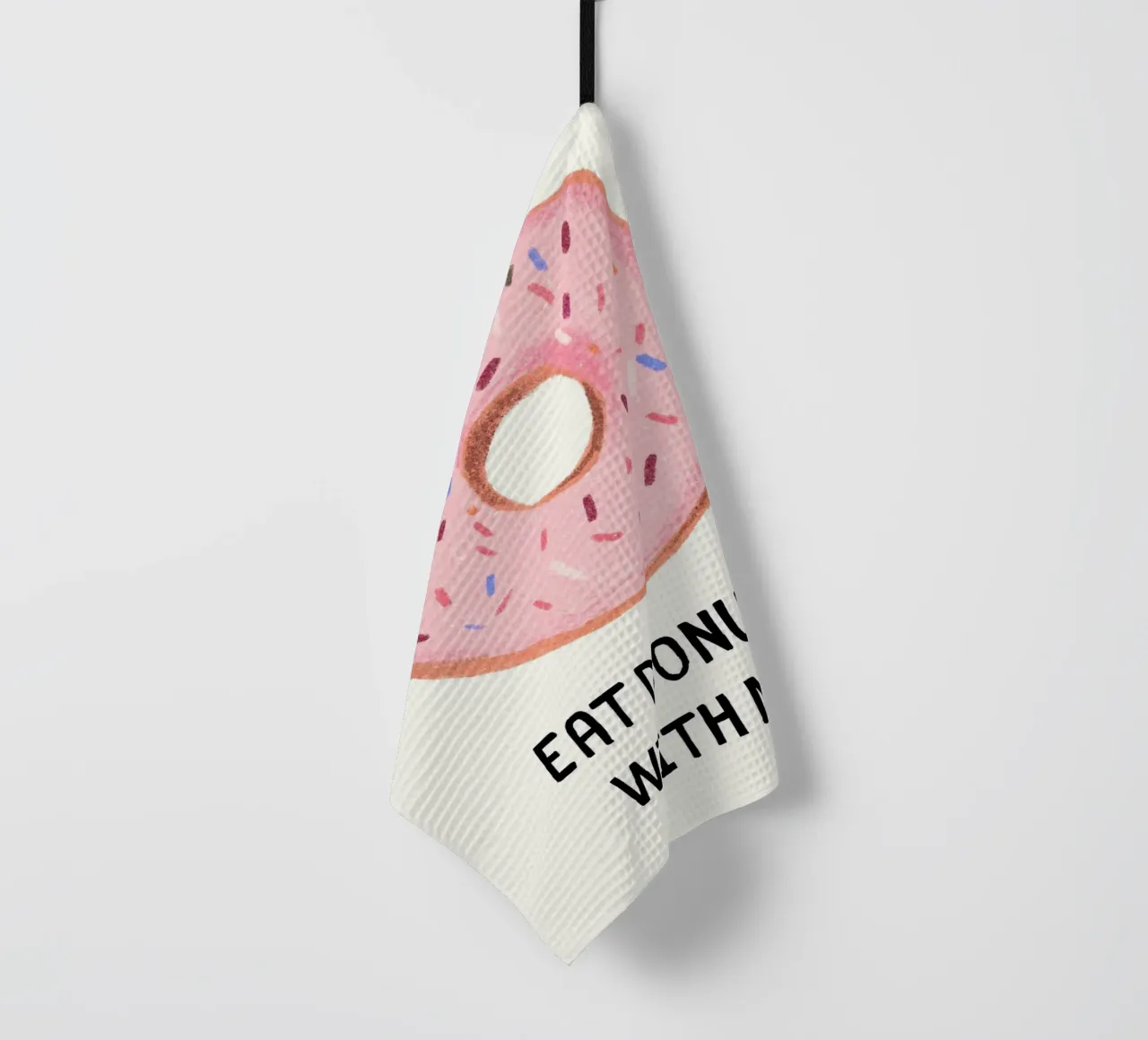 Essen Sie Donuts mit mir Geschirrtuch von kakaka