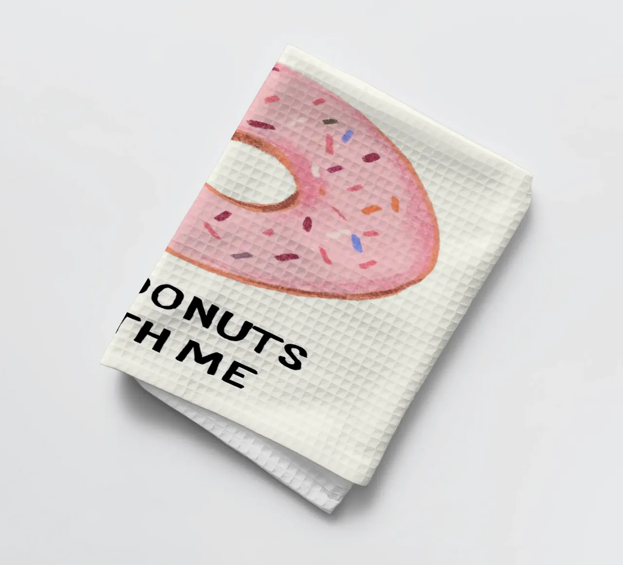 Essen Sie Donuts mit mir Geschirrtuch von kakaka