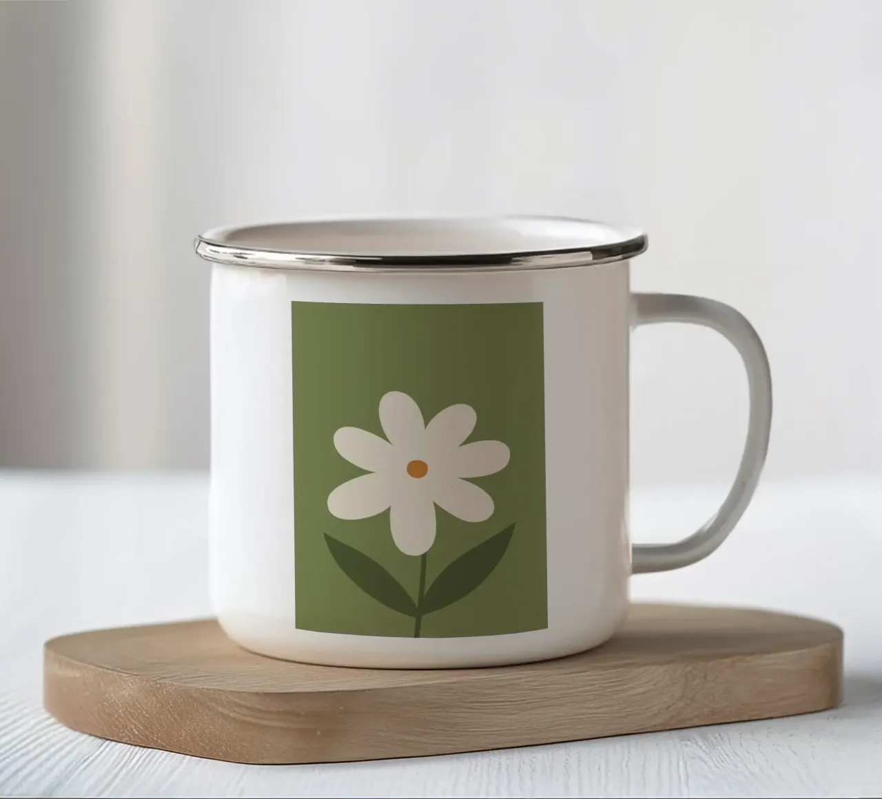 Margherita semplice decorativa tazza in smalto da kakaka