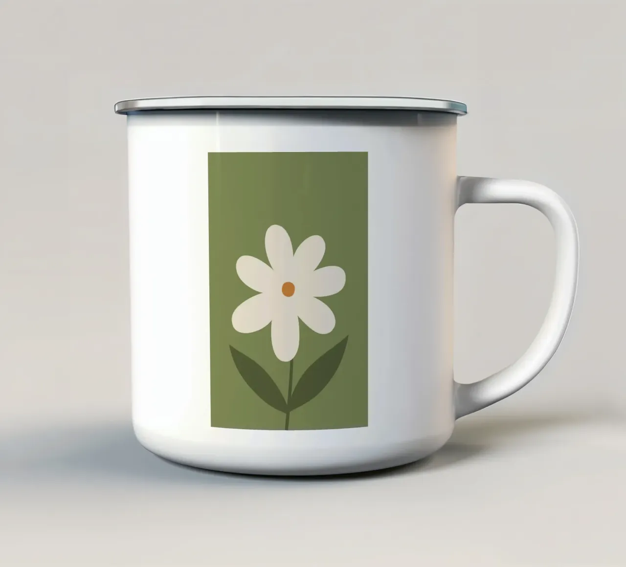 Margherita semplice decorativa tazza in smalto da kakaka