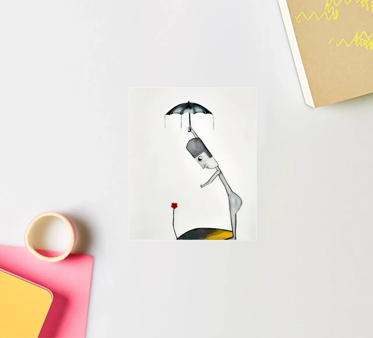 Man in the Rain adesivo da Leslie Greenrod