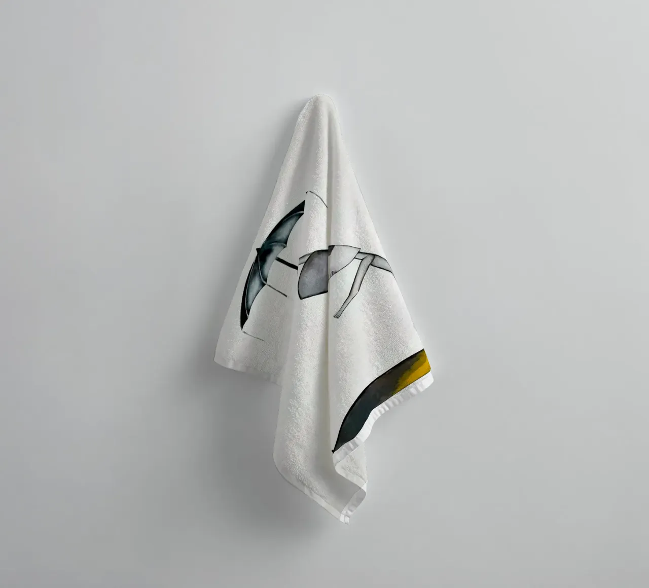 Man in the Rain towel by Leslie Greenrod