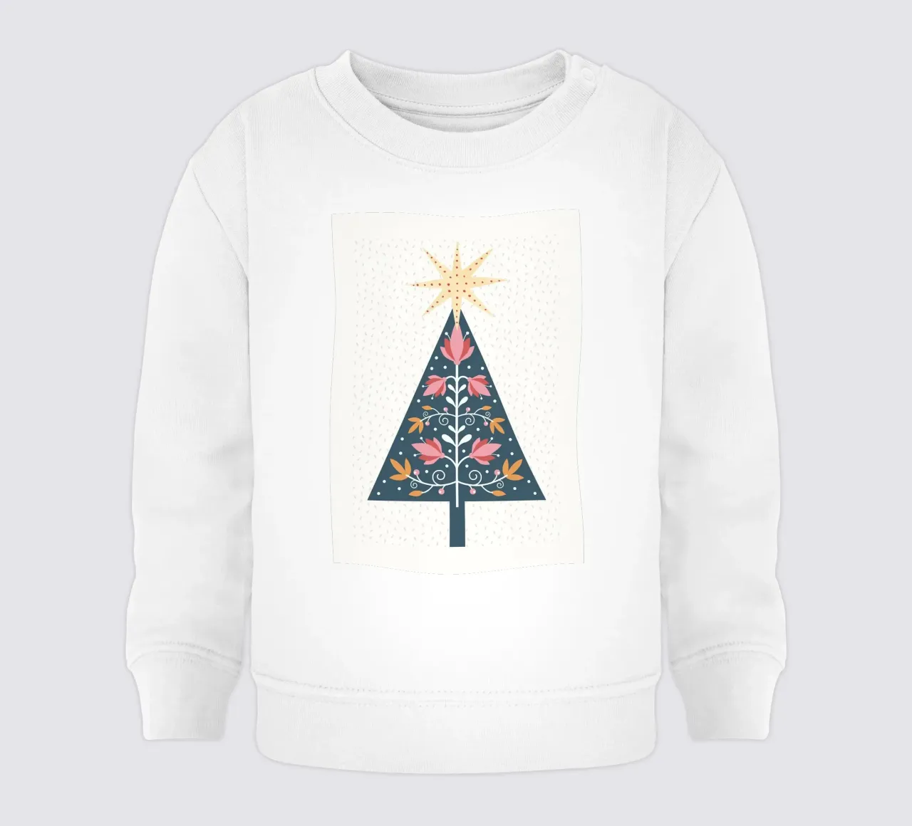 Albero di Natale floreale con stella felpa neonato da kakaka