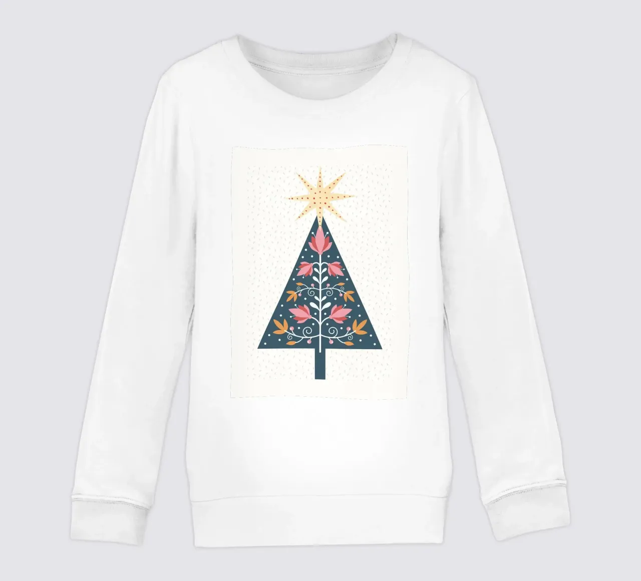 Albero di Natale floreale con stella felpa bambino da kakaka