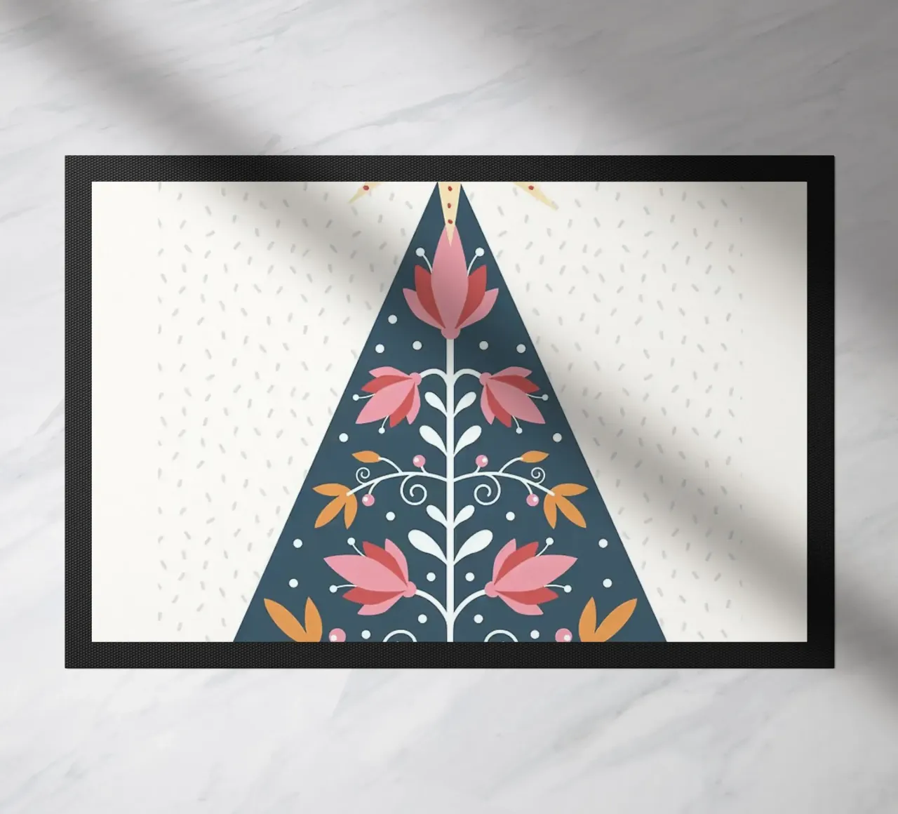 Albero di Natale floreale con stella zerbino da kakaka