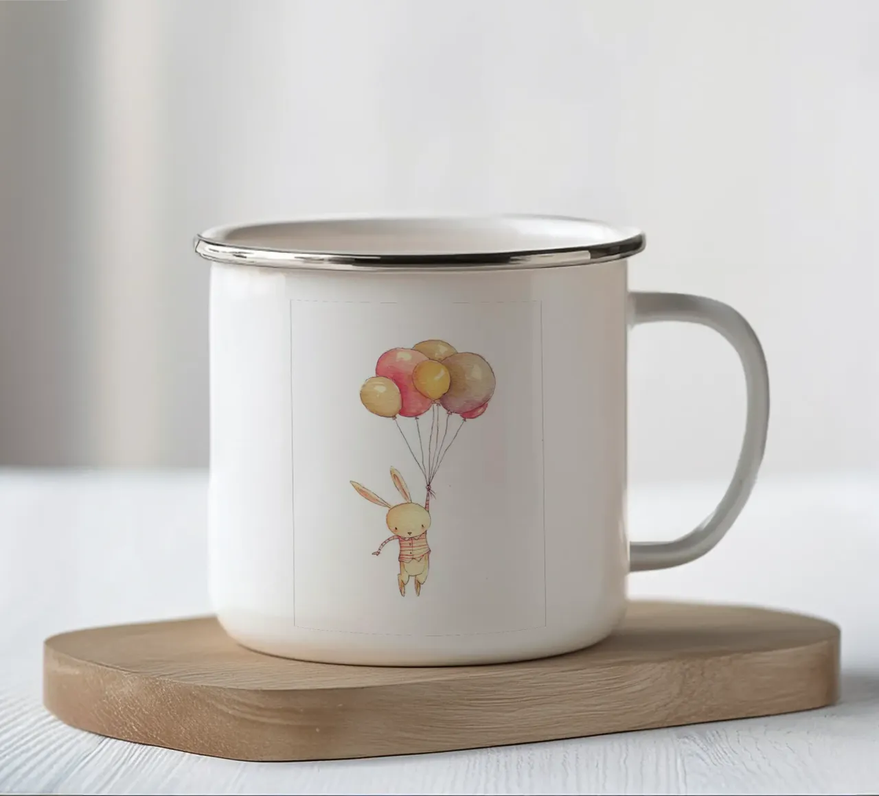 Coniglietto volante tazza in smalto da kakaka