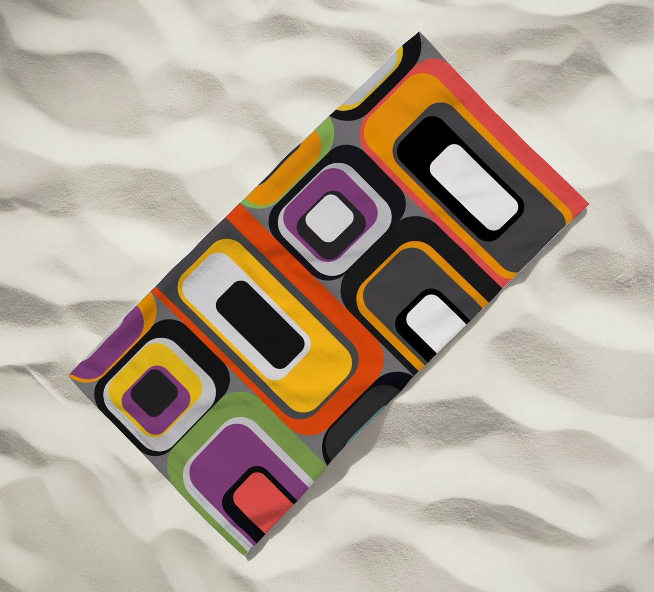 Abstract mid-century geometric pattern telo mare da good-vibes