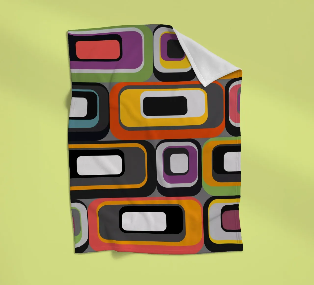 Abstract mid-century geometric pattern coperta in pile da good-vibes