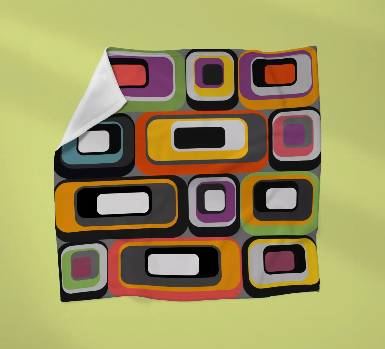 Abstract mid-century geometric pattern coperta in pile da good-vibes