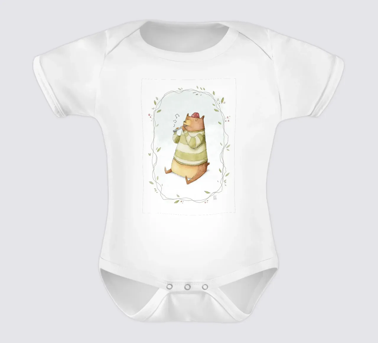 Orso felice body neonato maniche corte da kakaka