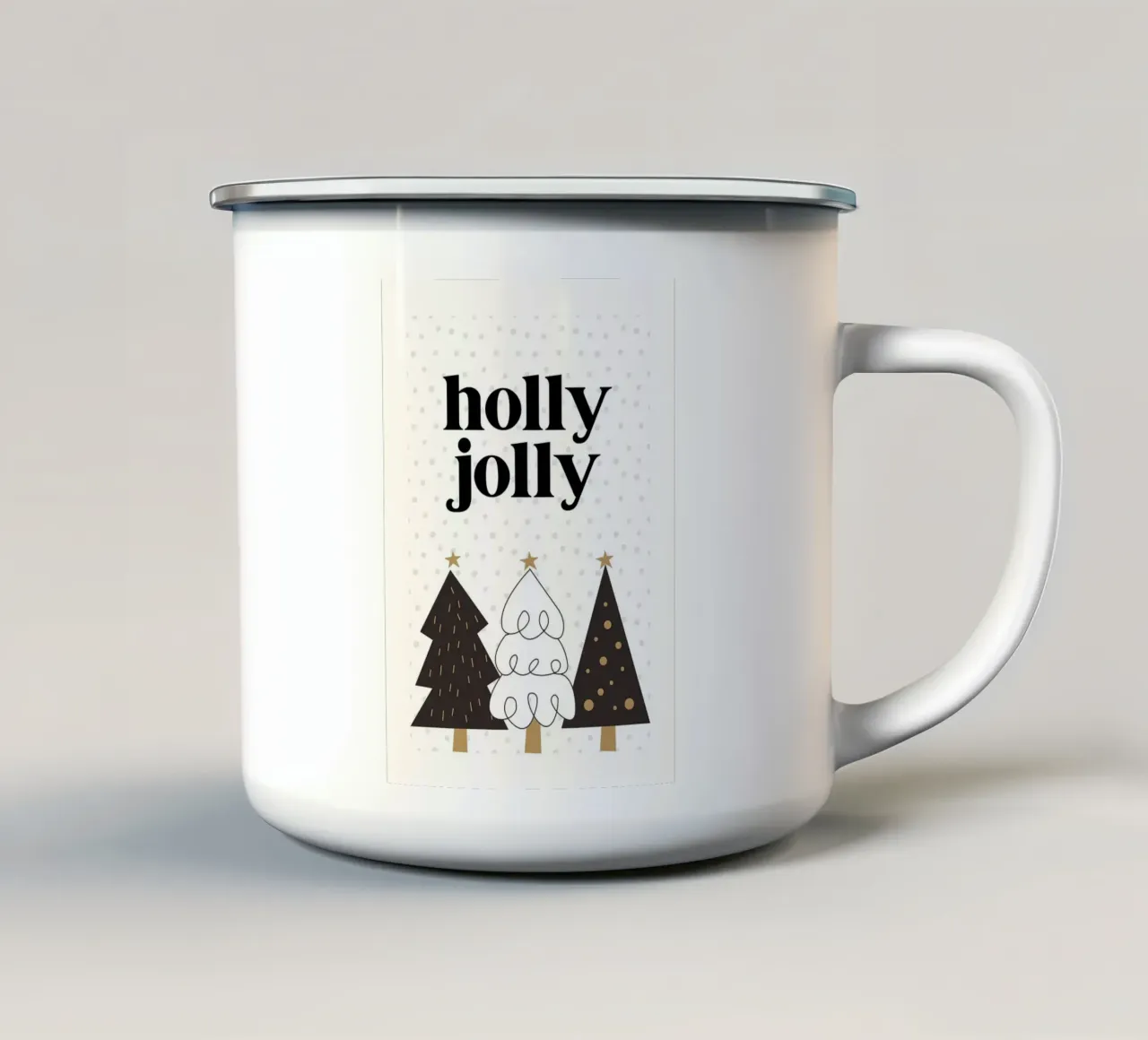 Alberi di Natale Holly Jolly tazza in smalto da kakaka