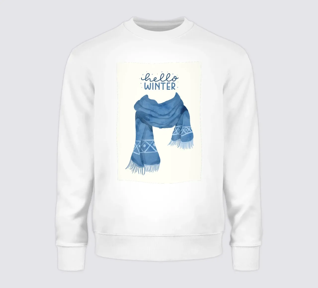 Sciarpa blu Hello Winter felpa da kakaka