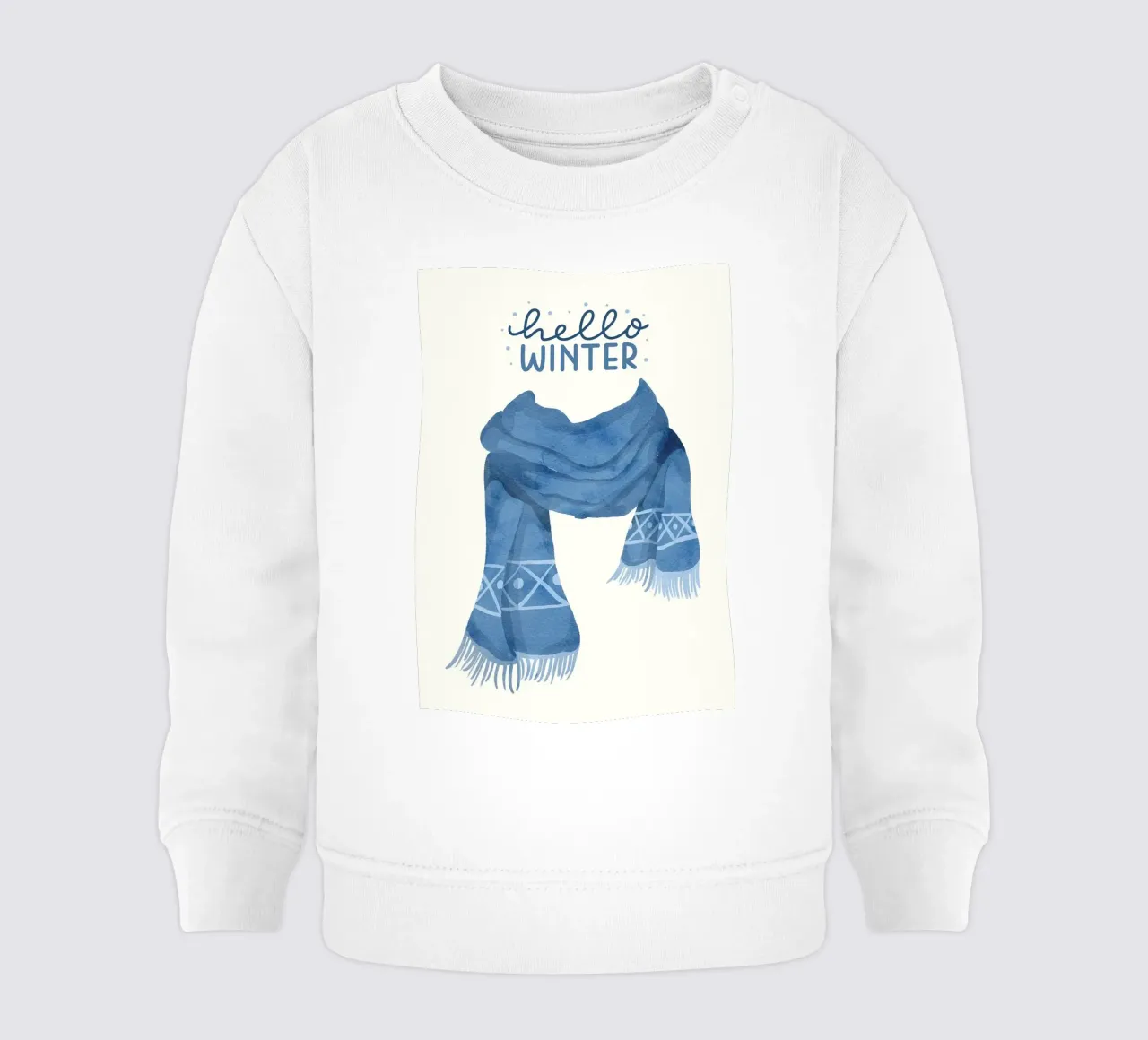 Sciarpa blu Hello Winter felpa neonato da kakaka