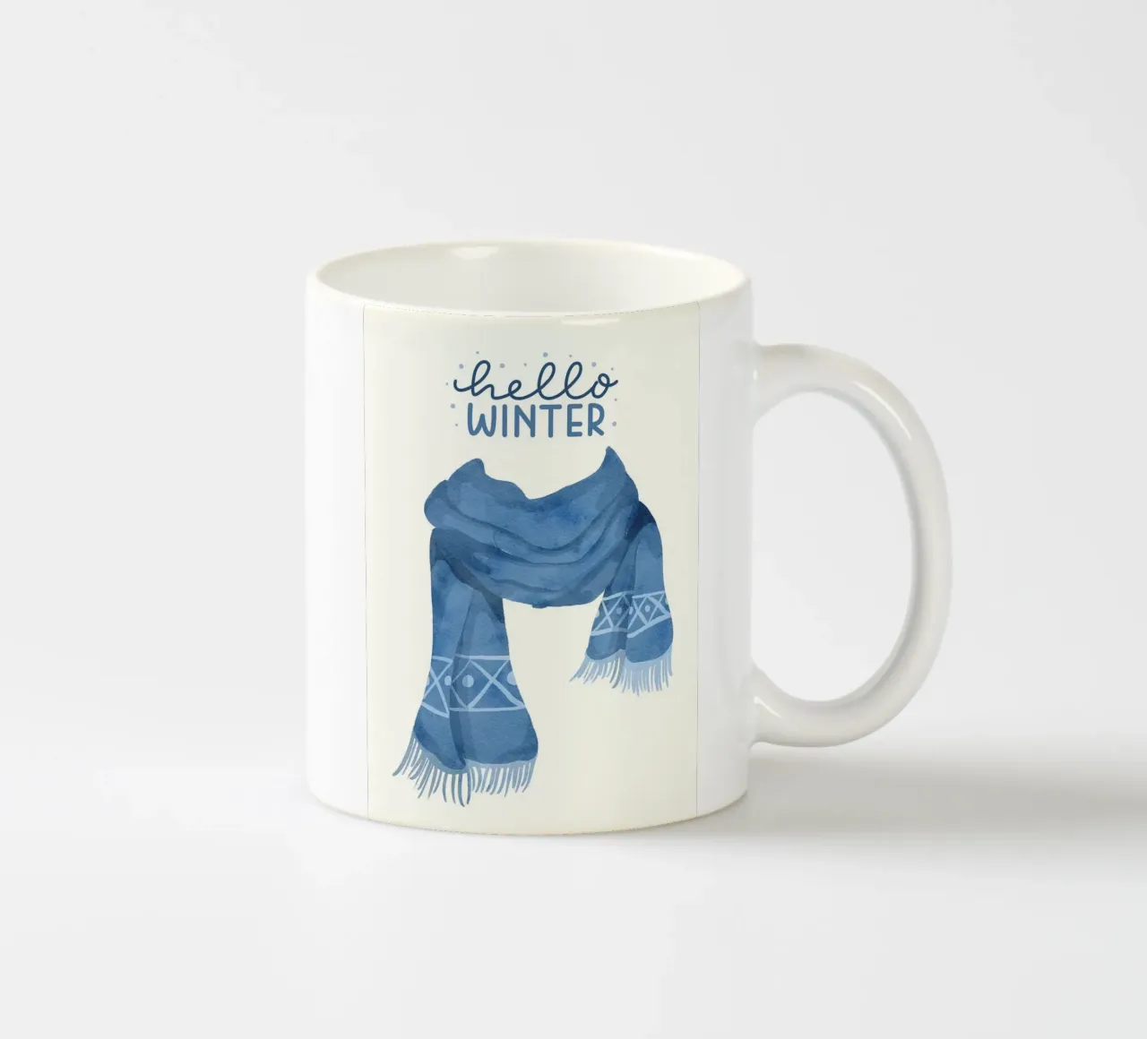 Sciarpa blu Hello Winter tazza in ceramica da kakaka