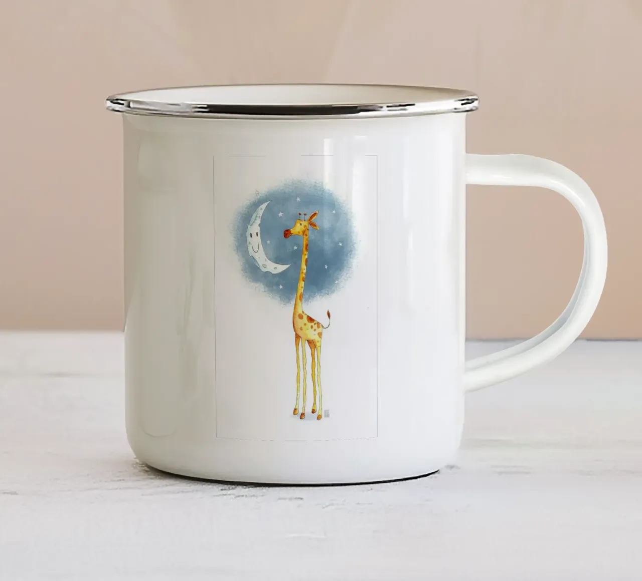 Hello Moon tazza in smalto da kakaka