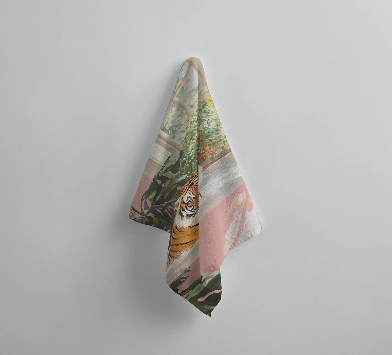 Tiger Botanique Rosa Salle de bain Rose Vintage Badewanne Pastell serviette de bain de Euphoria Theresa