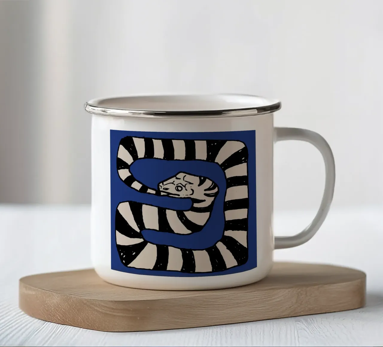 The Snake Eating Tail No3 tazza in smalto da TijanaArtStudio88