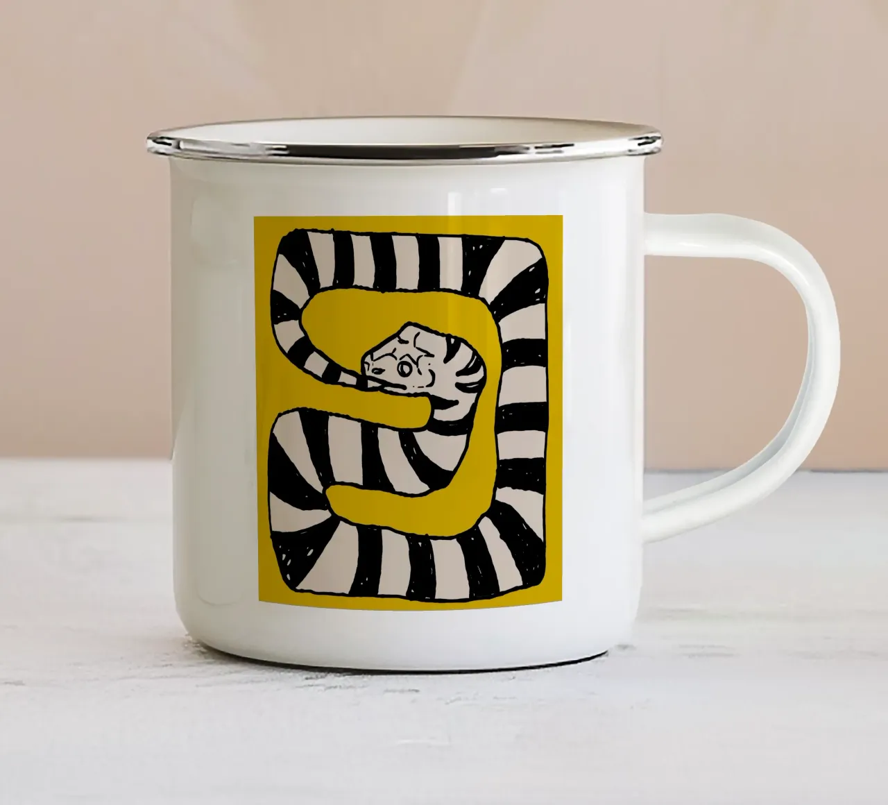 The Snake Eating Tail No4 tazza in smalto da TijanaArtStudio88