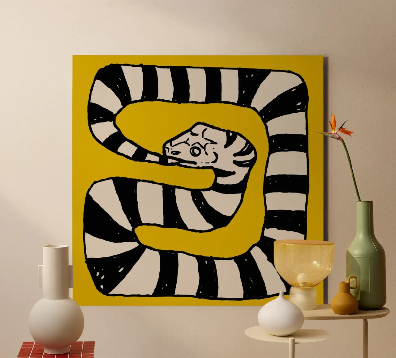 The Snake Eating Tail No4 alluminio dibond da TijanaArtStudio88