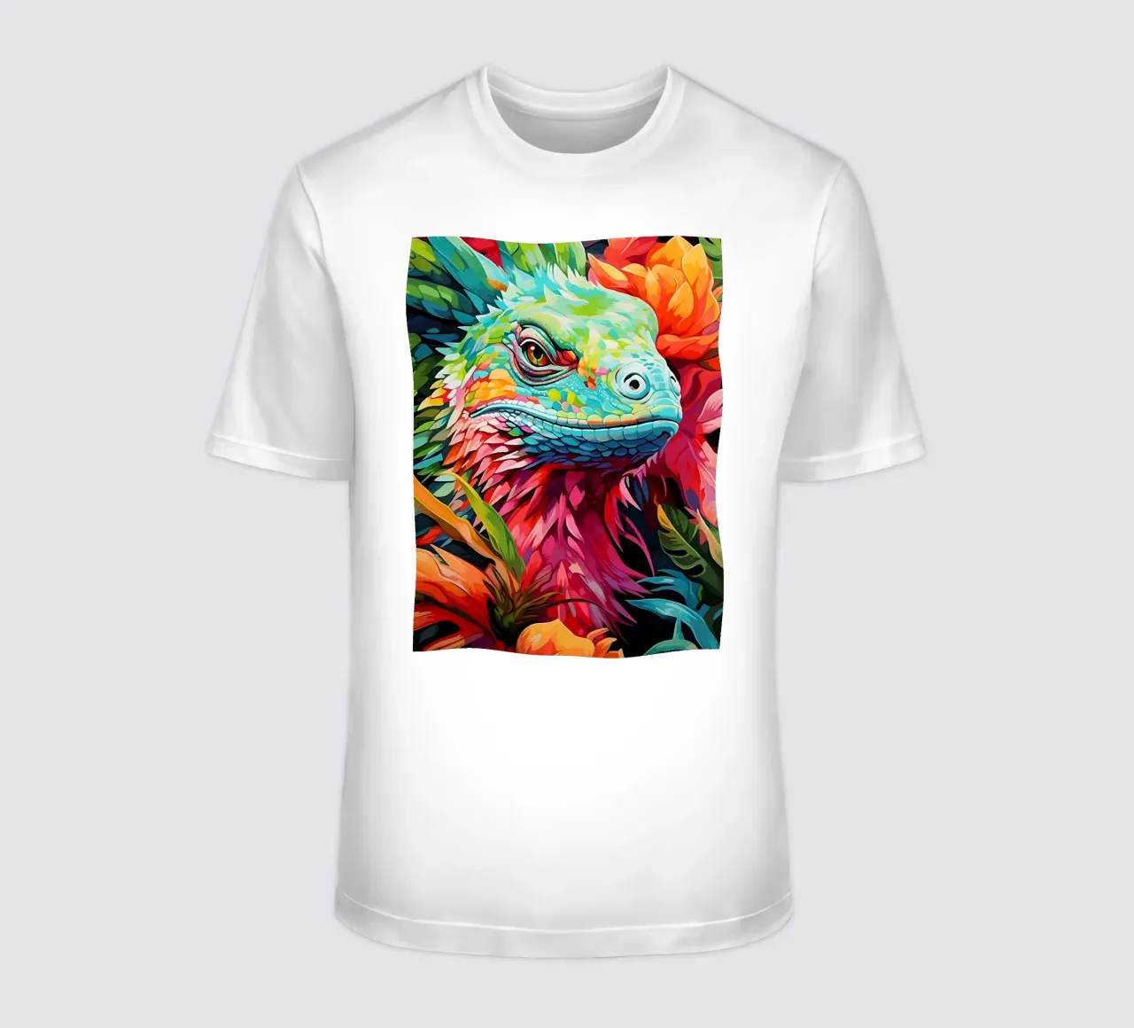 Lucertola colorata tra i fiori t-shirt da PosterByFly