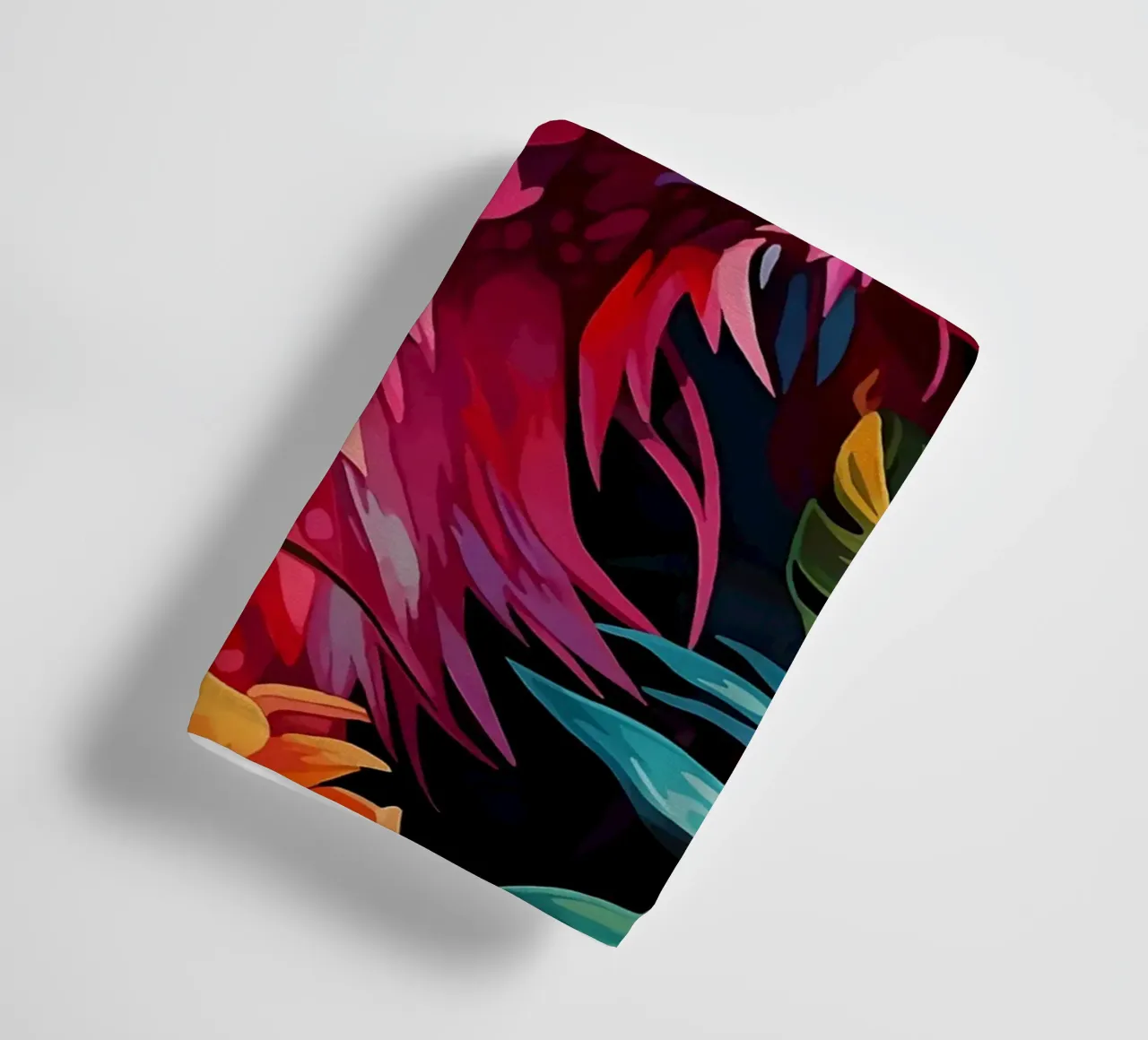 Lucertola colorata tra i fiori asciugamano da bagno da PosterByFly