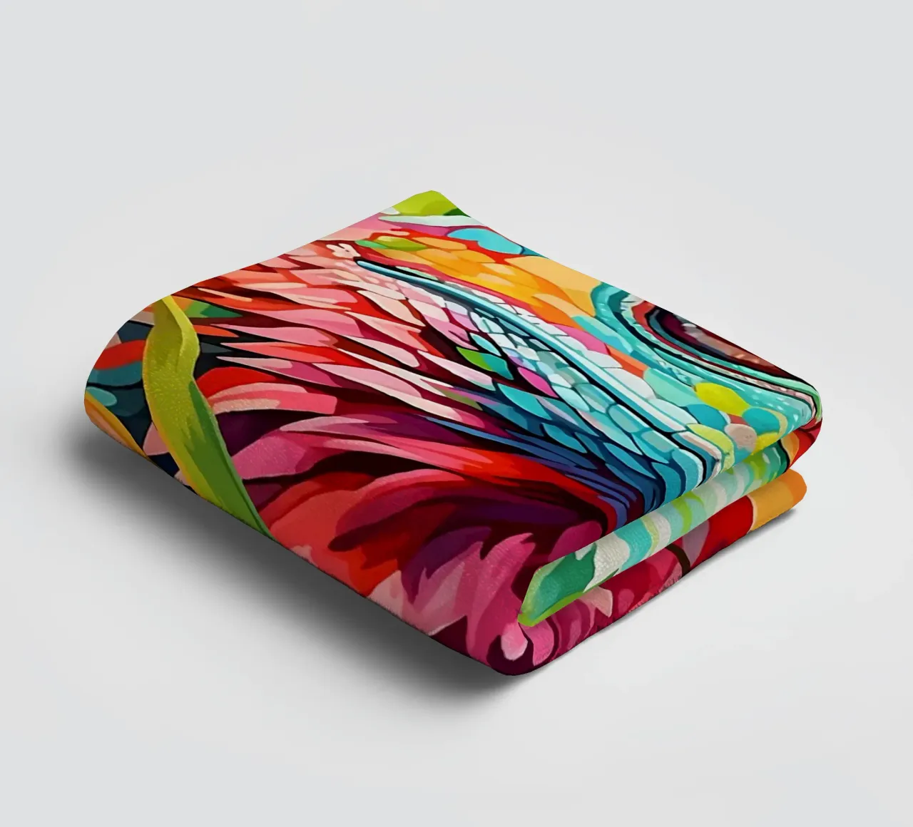 Lucertola colorata tra i fiori asciugamano da bagno da PosterByFly