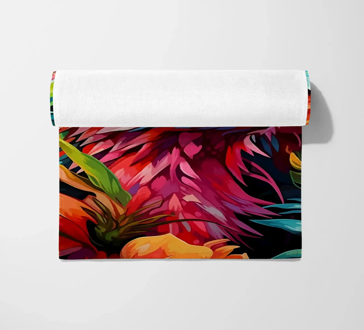 Lucertola colorata tra i fiori telo mare da PosterByFly