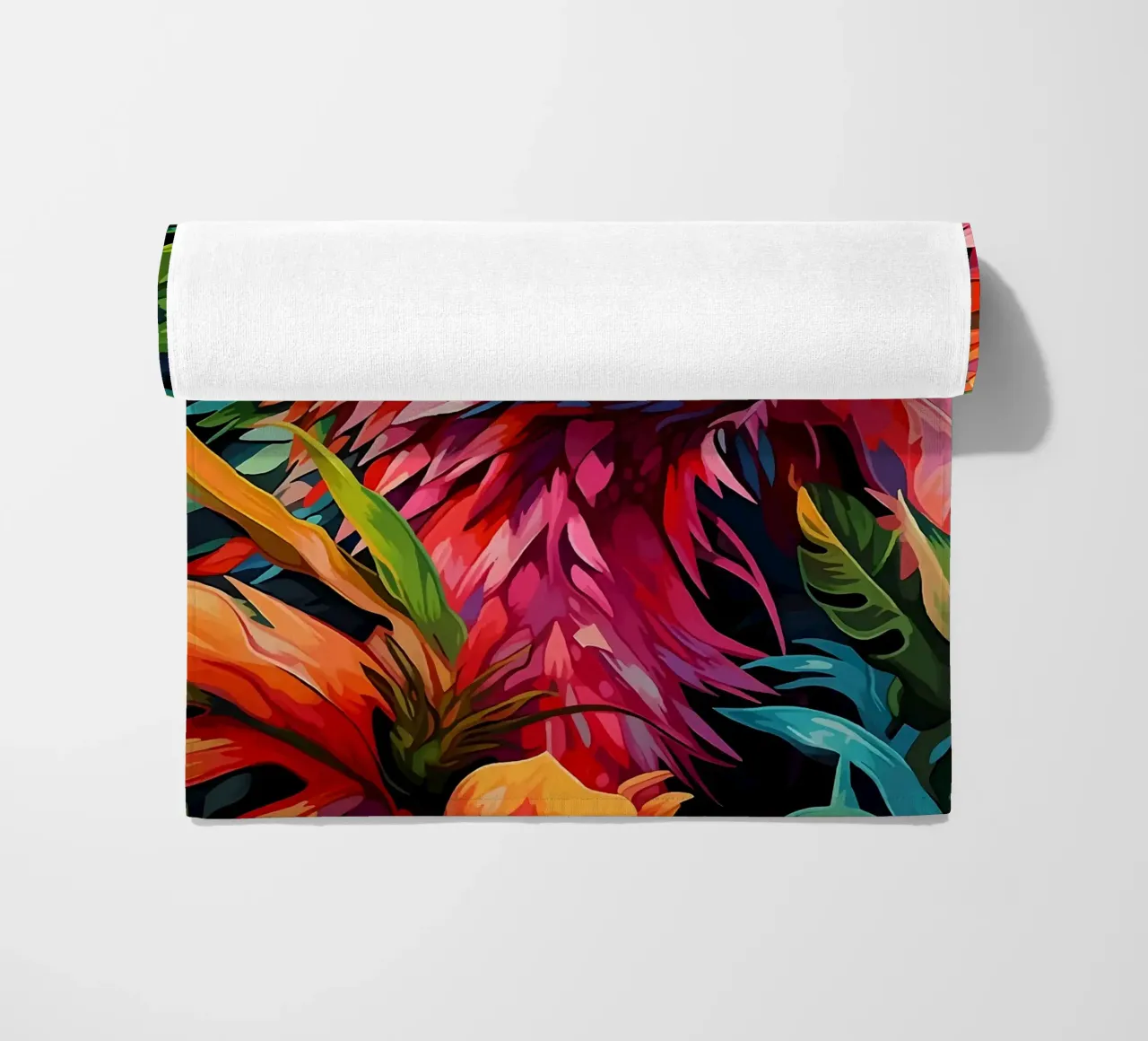 Lucertola colorata tra i fiori telo mare da PosterByFly