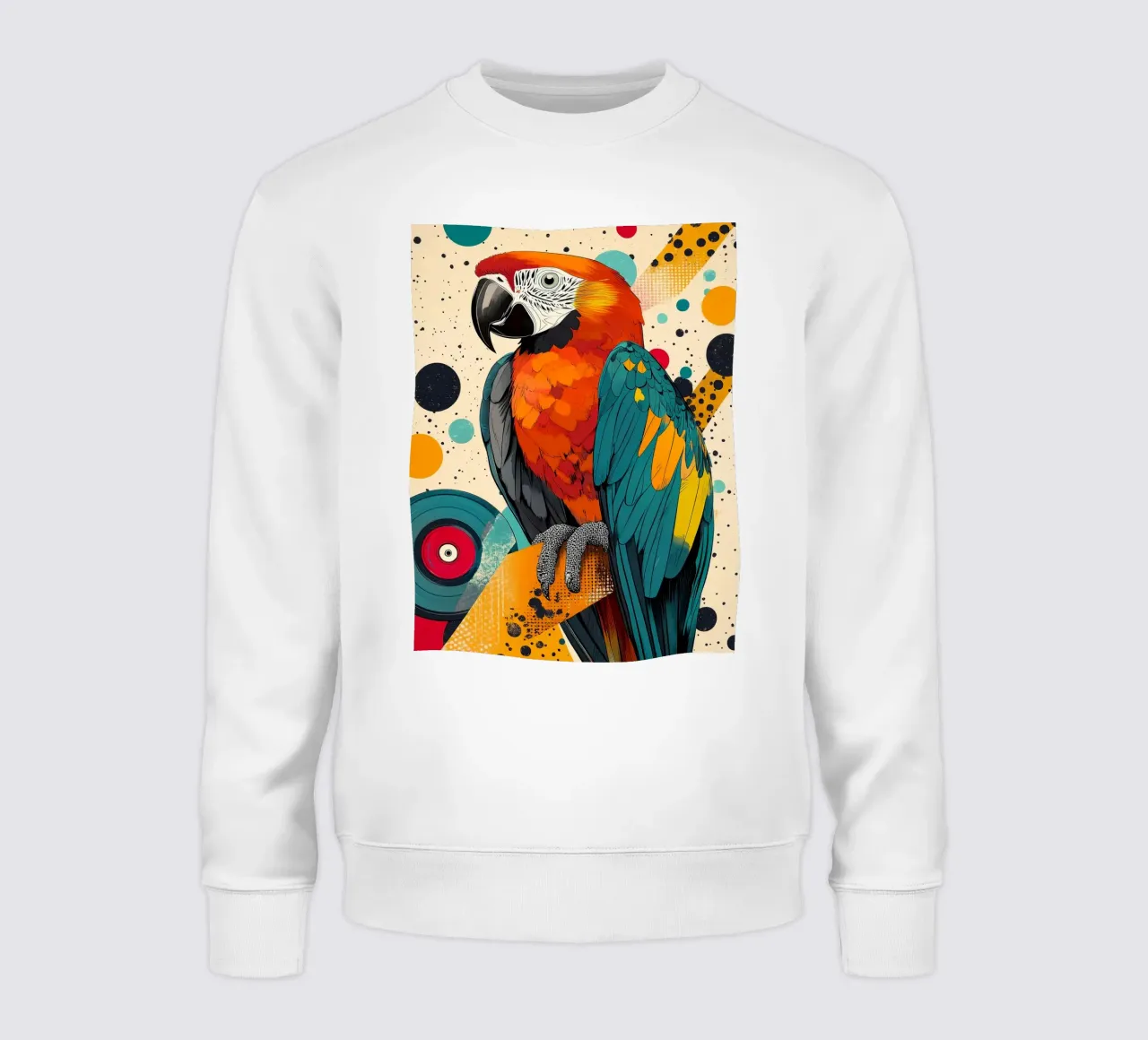 Pappagallo colorato Stampa d'arte astratta felpa da PosterByFly