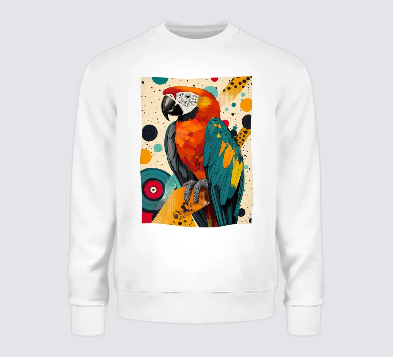 Impresión abstracta de loros de colores sudadera de PosterByFly
