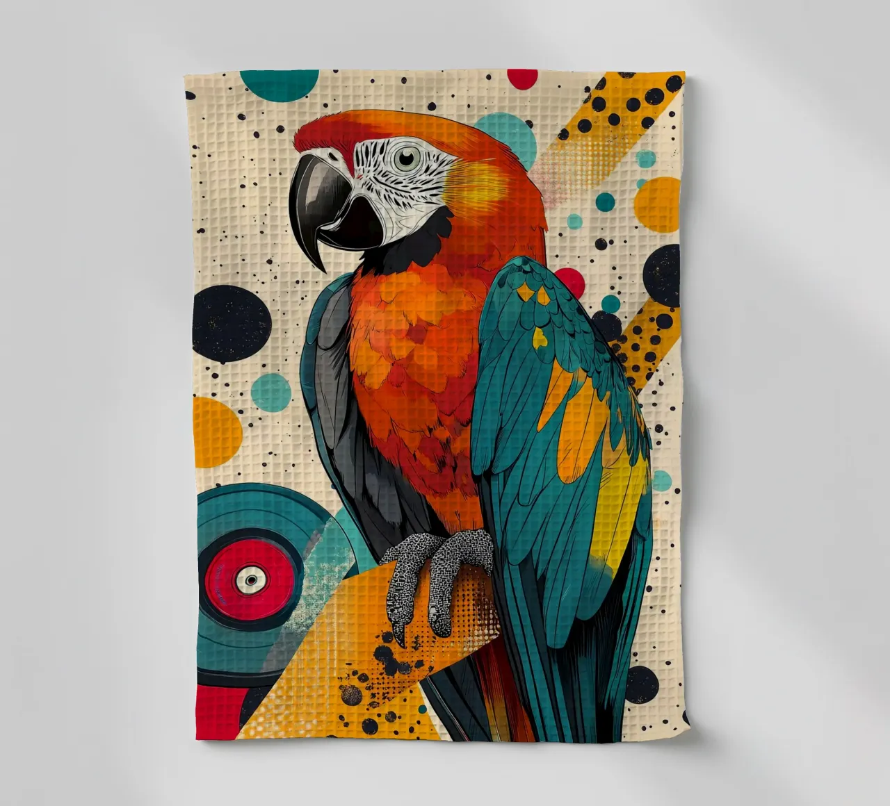 Impression d'art abstrait perroquet coloré torchon de PosterByFly
